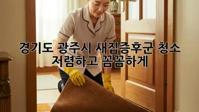 경기도 광주시 새집증후군 청소: 저렴하고 꼼꼼하게?
